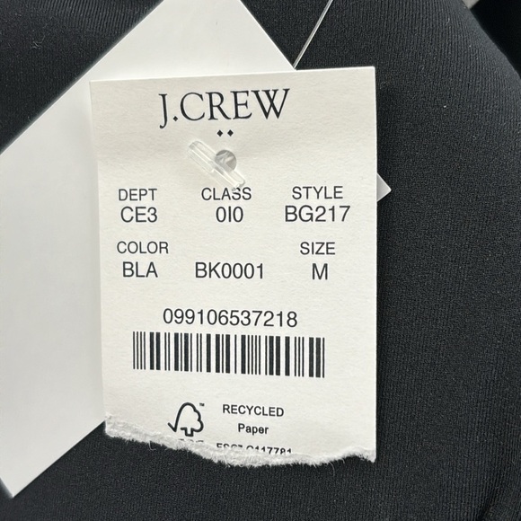 J Crew Factory Ruffle-shoulder V-neck one-piece swimsuit Black size M NWT BG217 - Picture 6 of 11